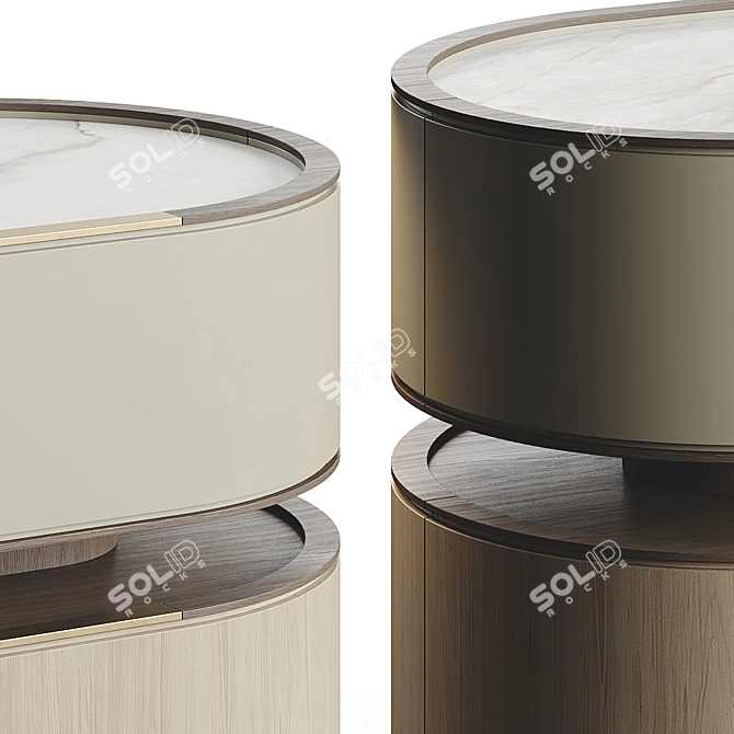 Luxury Fjord Veneer Bedside Table 3D model image 3