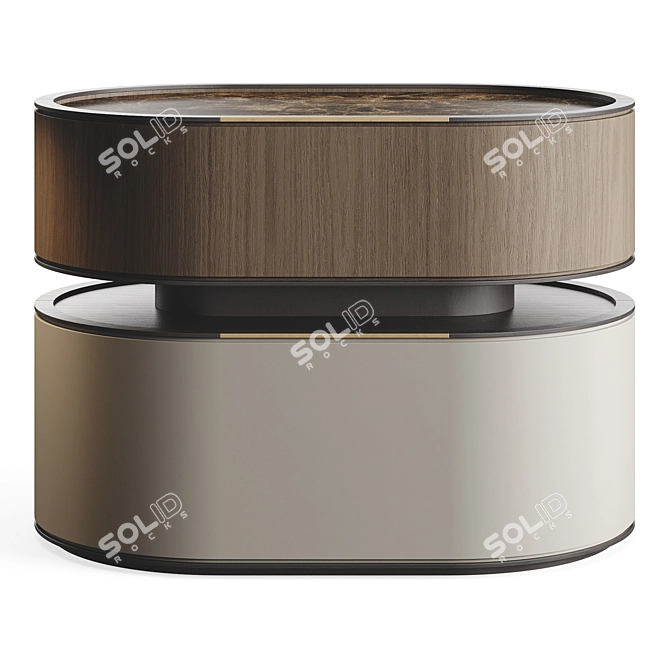 Luxury Fjord Veneer Bedside Table 3D model image 4