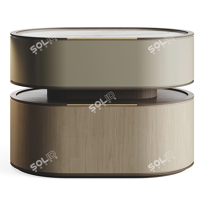 Luxury Fjord Veneer Bedside Table 3D model image 6