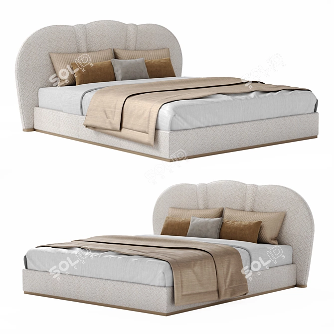 Elegant Samara Bed by Frato 3D model image 1