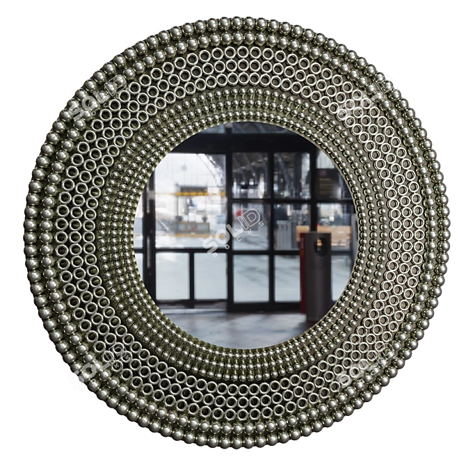 Sleek Round Wall Mirror Tondo 3D model image 1