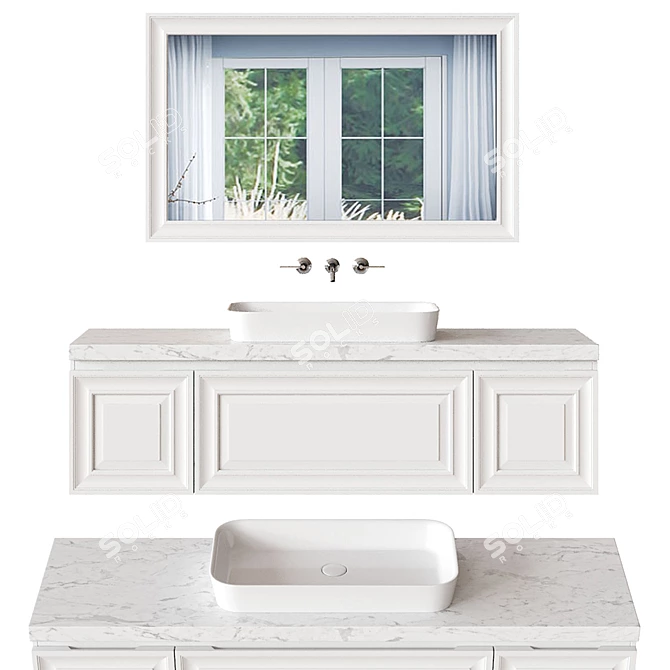 Classic Verona-Style Bathroom Set 3D model image 1