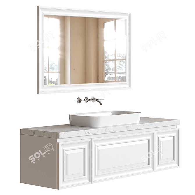 Classic Verona-Style Bathroom Set 3D model image 2