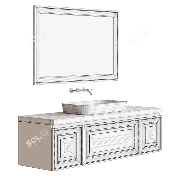 Classic Verona-Style Bathroom Set 3D model image 5