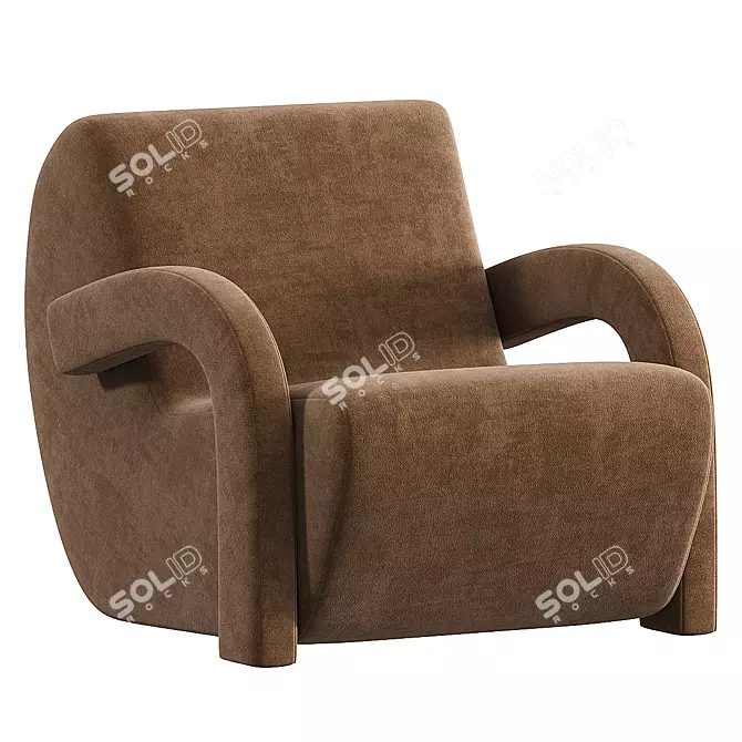 Sleek Leo Accent Chair Grayson 3D model image 3