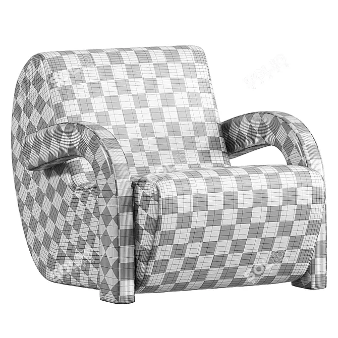 Sleek Leo Accent Chair Grayson 3D model image 4