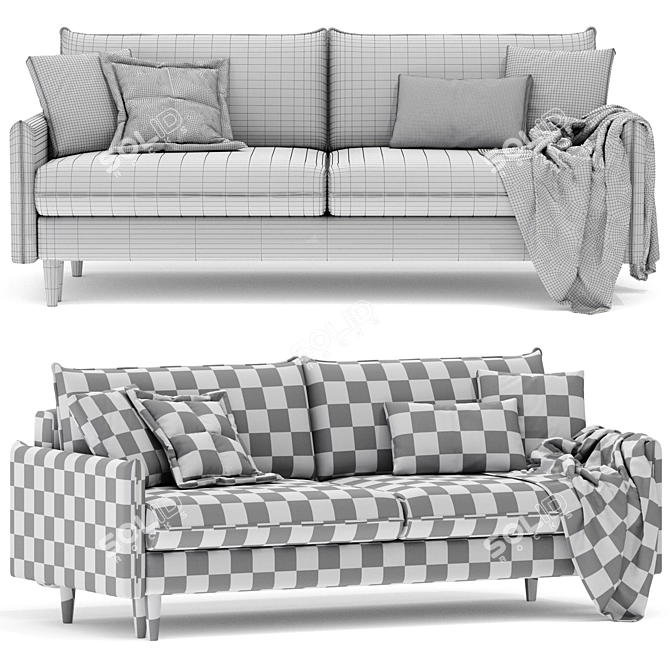 Slipson Sofa: Compact and Stylish 3D model image 7