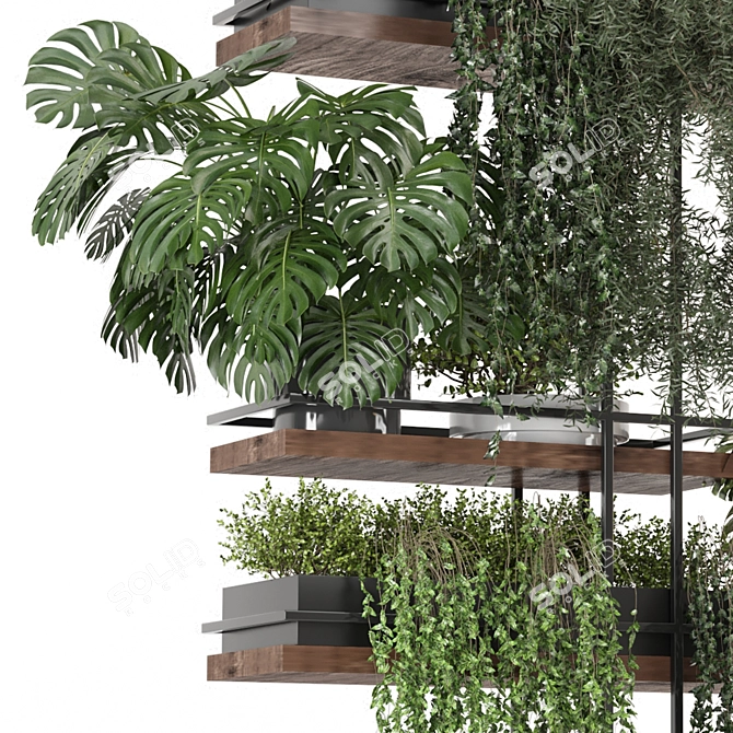 Metal Box Hanging Plant Set 3D model image 2