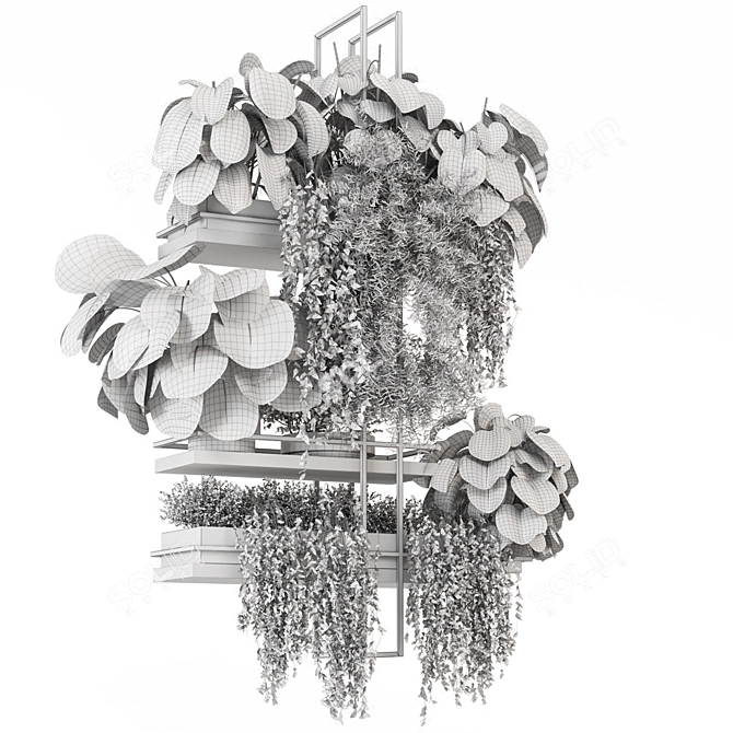 Metal Box Hanging Plant Set 3D model image 7