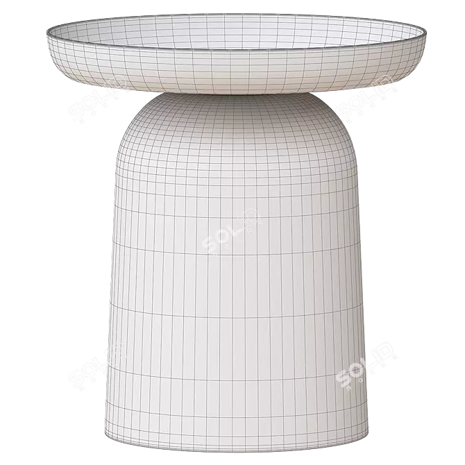 Sleek Black Round Side Table 3D model image 3