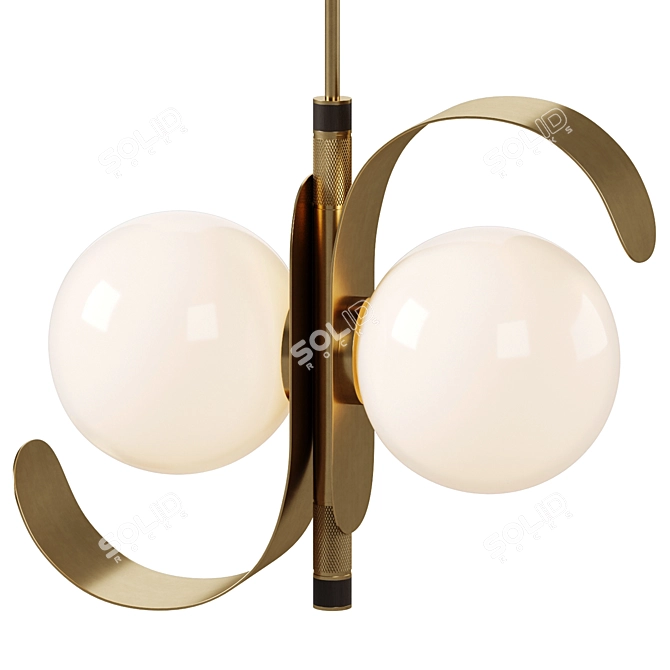 Sleek Palm Springs Ceiling Lamp 3D model image 2