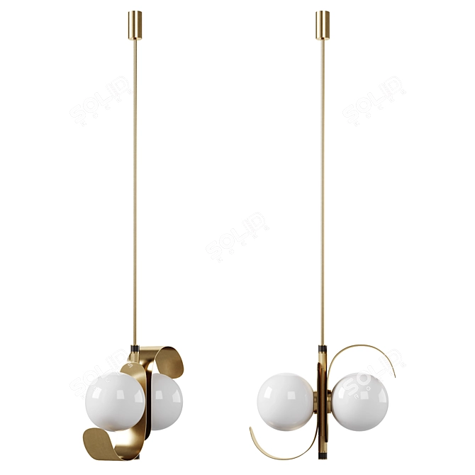 Sleek Palm Springs Ceiling Lamp 3D model image 3