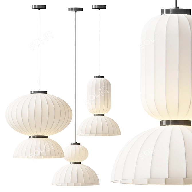 Elegant Munari Pendant Light 3D model image 2