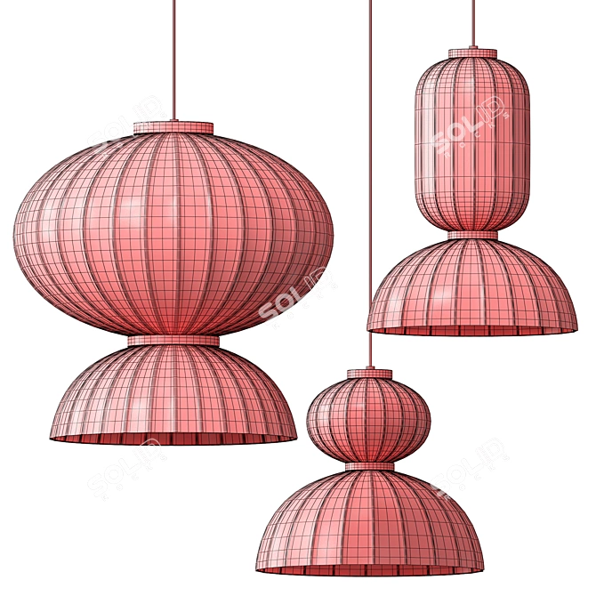 Elegant Munari Pendant Light 3D model image 4