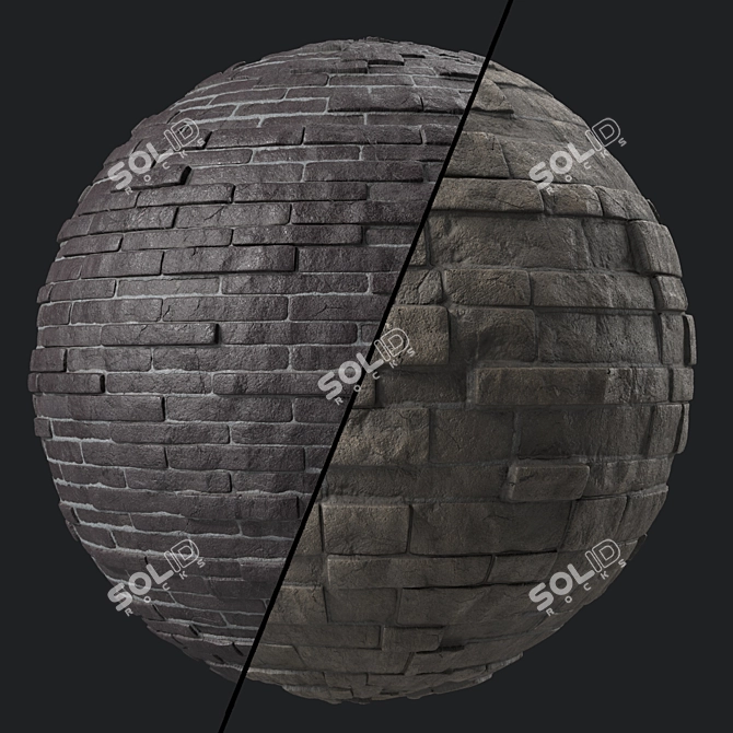 Decorative Slate Stone Wall Texture 3D model image 1