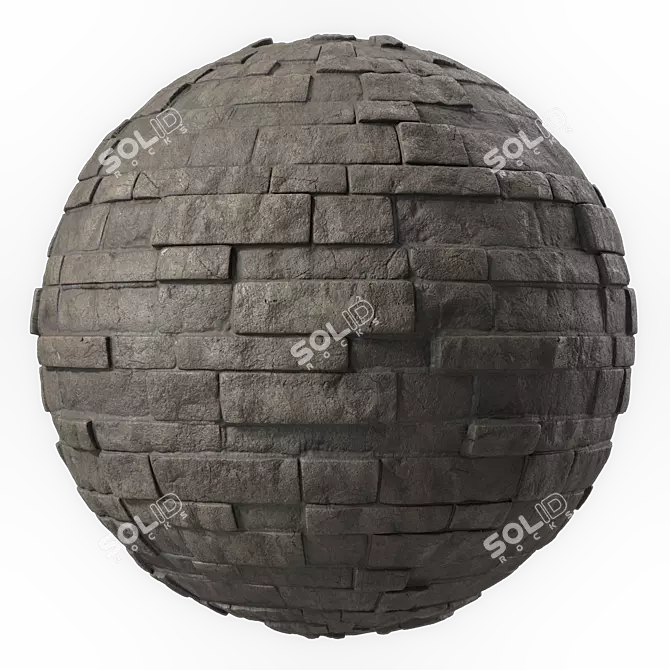 Decorative Slate Stone Wall Texture 3D model image 5