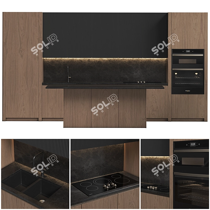 Modern Kitchen Set 01 Eco 3D model image 1