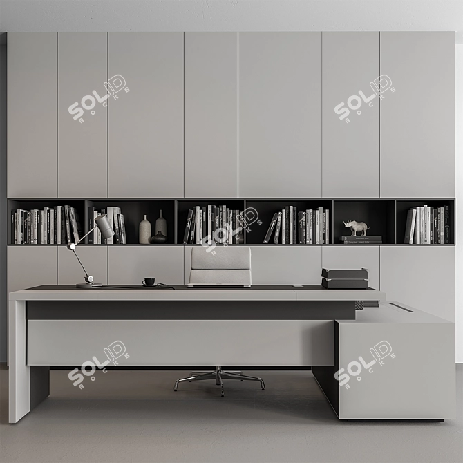 Executive Boss Office Desk 542 3D model image 2