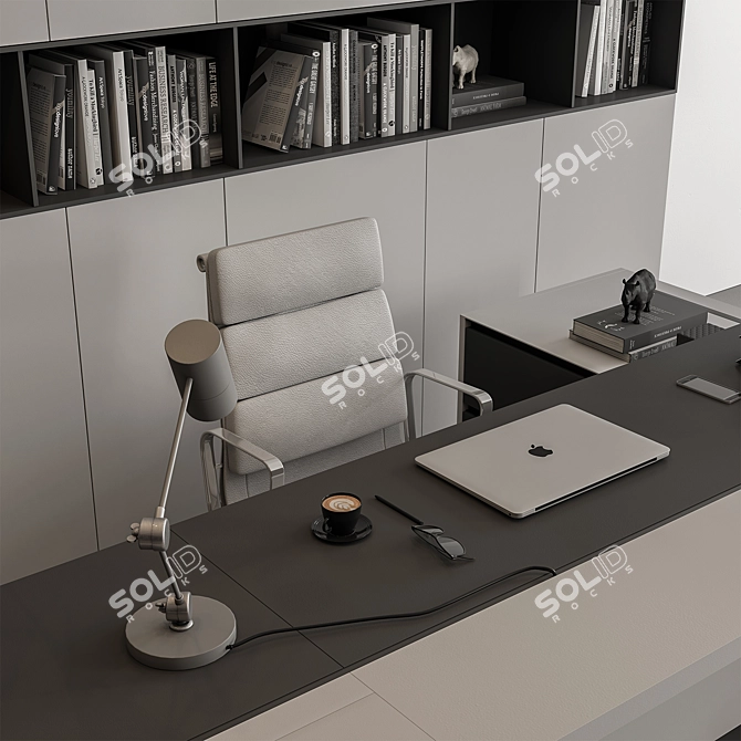 Executive Boss Office Desk 542 3D model image 3