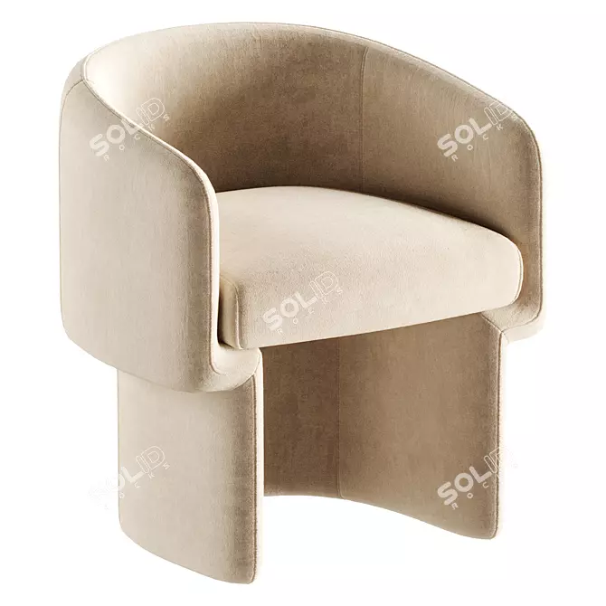 Contemporary Jessie Barrel Chair 3D model image 1