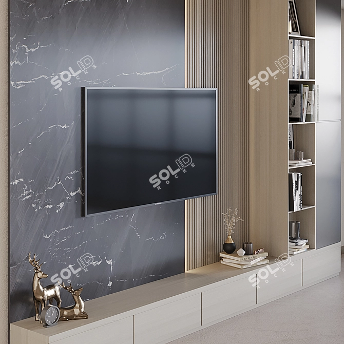 Modern TV Wall Unit 3D 3D model image 4