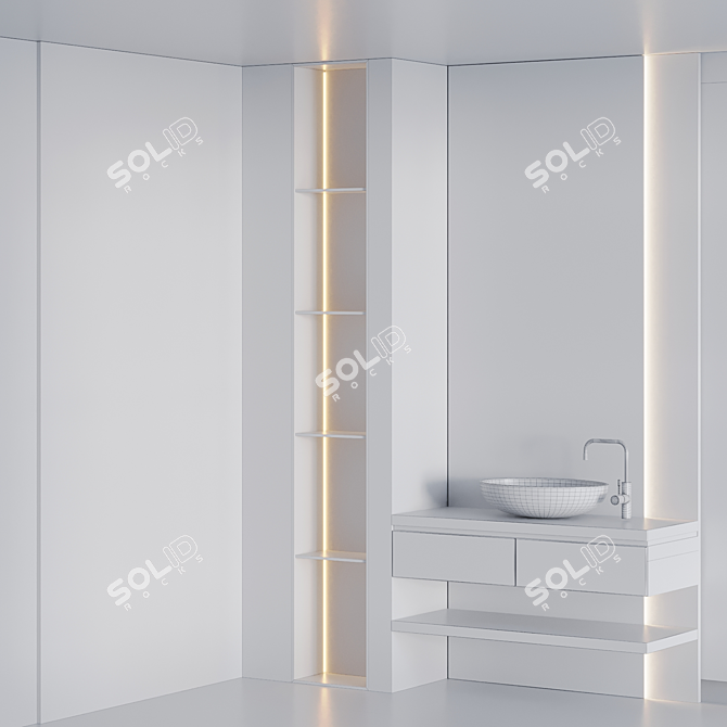 Modern Bathroom Furniture Set 3D 3D model image 5