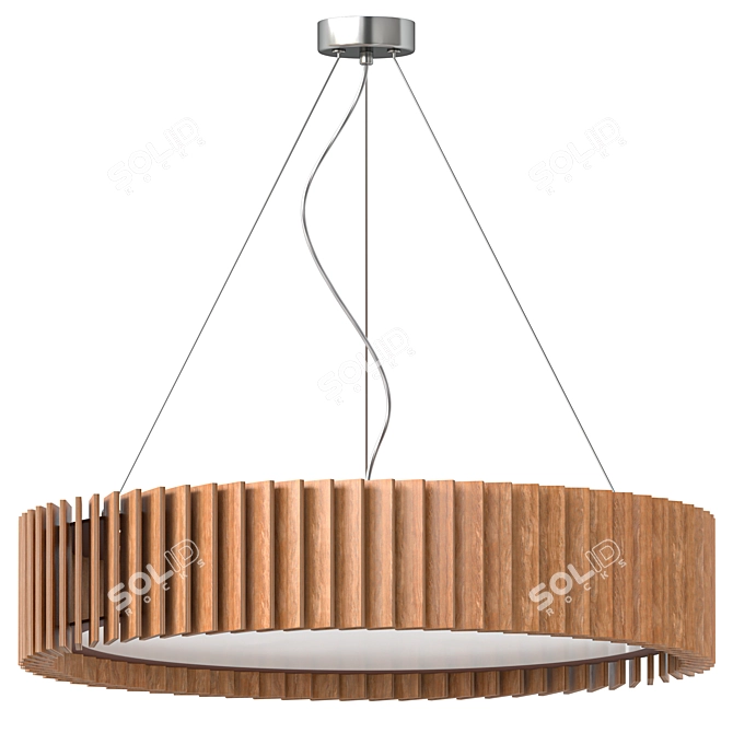 WOODLED ROTOR Chandelier: Modern Suspension Lighting 3D model image 2