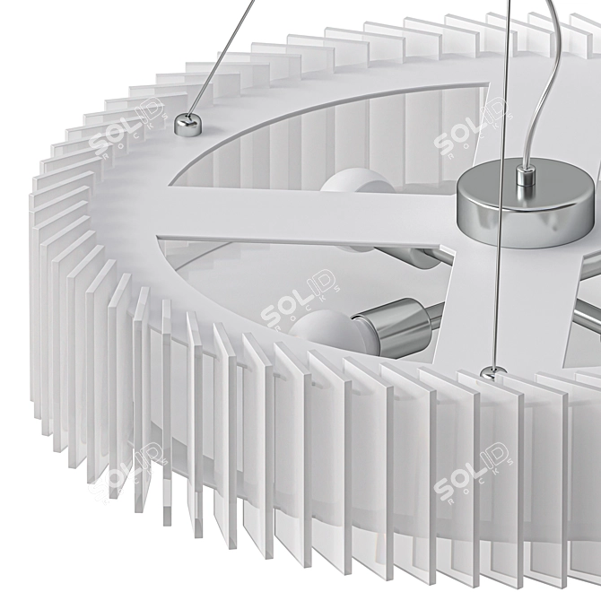 WOODLED ROTOR Chandelier: Modern Suspension Lighting 3D model image 5