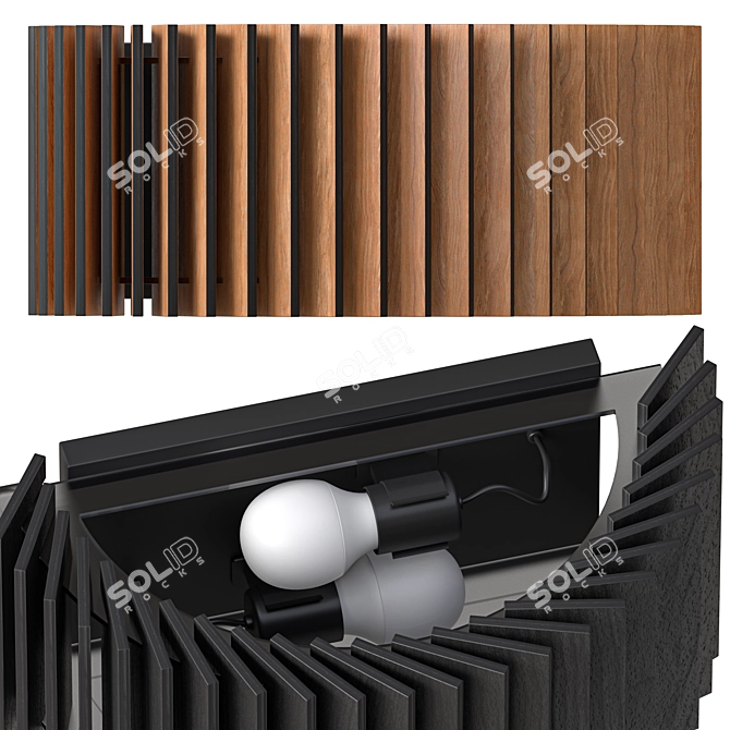 WOODLED ROTOR Wall Lamp Pair 3D model image 2