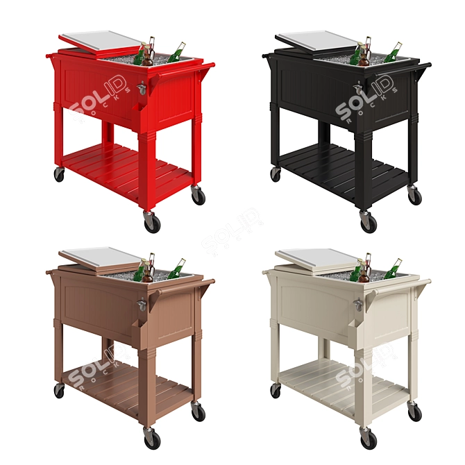 80 Qt Portable Beverage Cart 3D model image 3