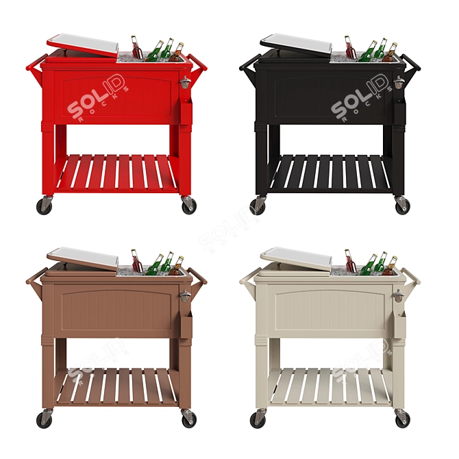 80 Qt Portable Beverage Cart 3D model image 4