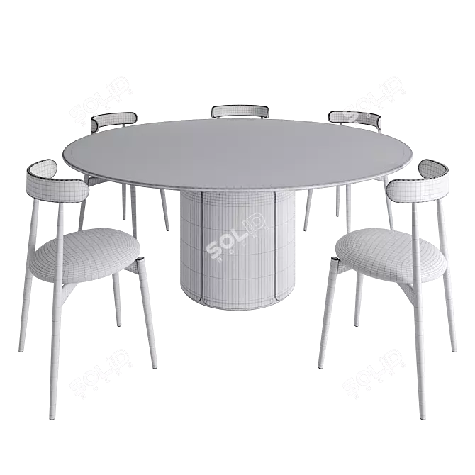 Elegance Set: Bloom Table & Ottavia Chair 3D model image 4