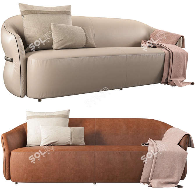 Butterfly Design 3-Seater Sofa 3D model image 1