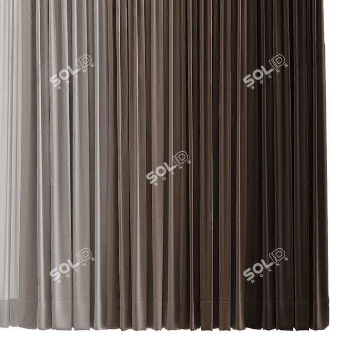 Folded Topology Curtain Set 3D model image 2