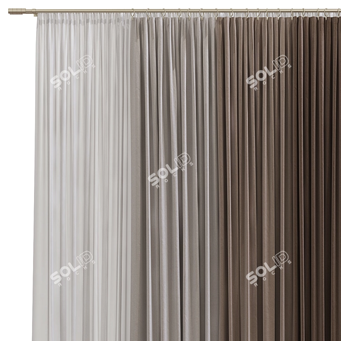 Folded Topology Curtain Set 3D model image 3