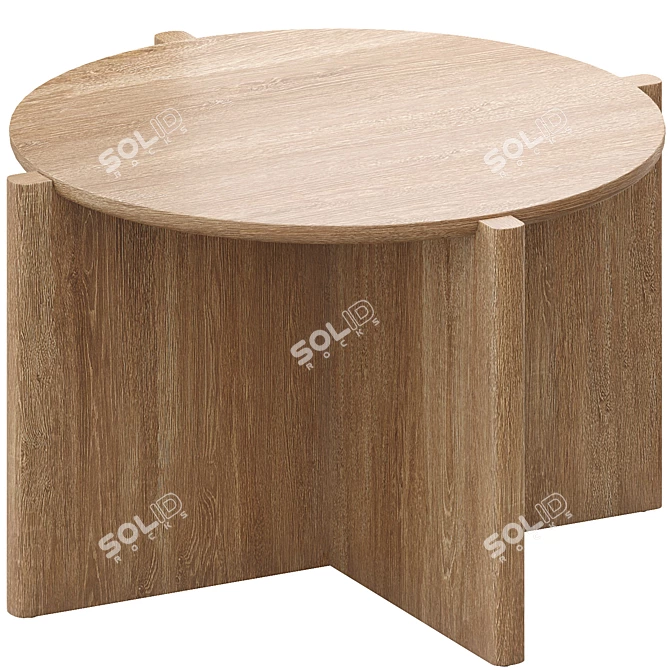 Modern Round Pebble Dining Table 3D model image 1