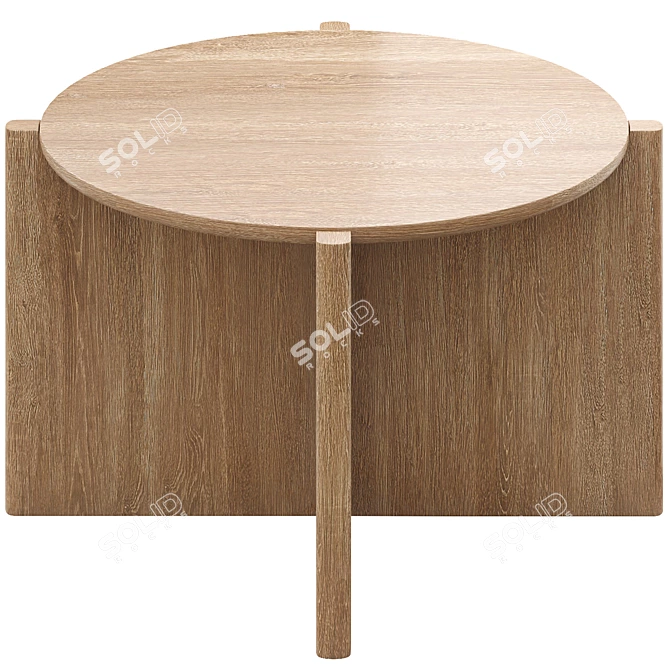 Modern Round Pebble Dining Table 3D model image 2