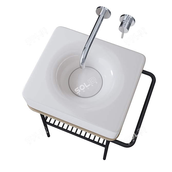 Translated product description not provided. 

Sleek Ceramic Bathroom Sink 3D model image 3