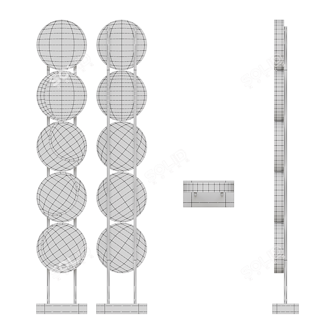 Luminous Moon Phase Floor Lamp 3D model image 3