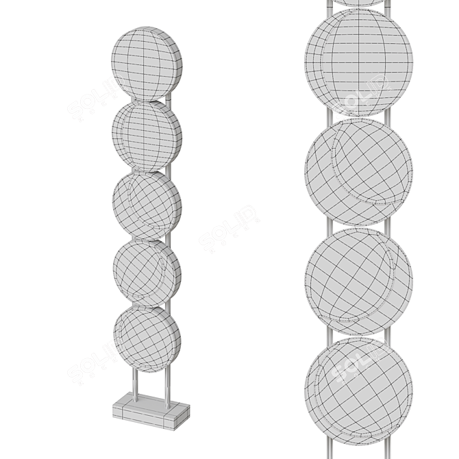 Luminous Moon Phase Floor Lamp 3D model image 4