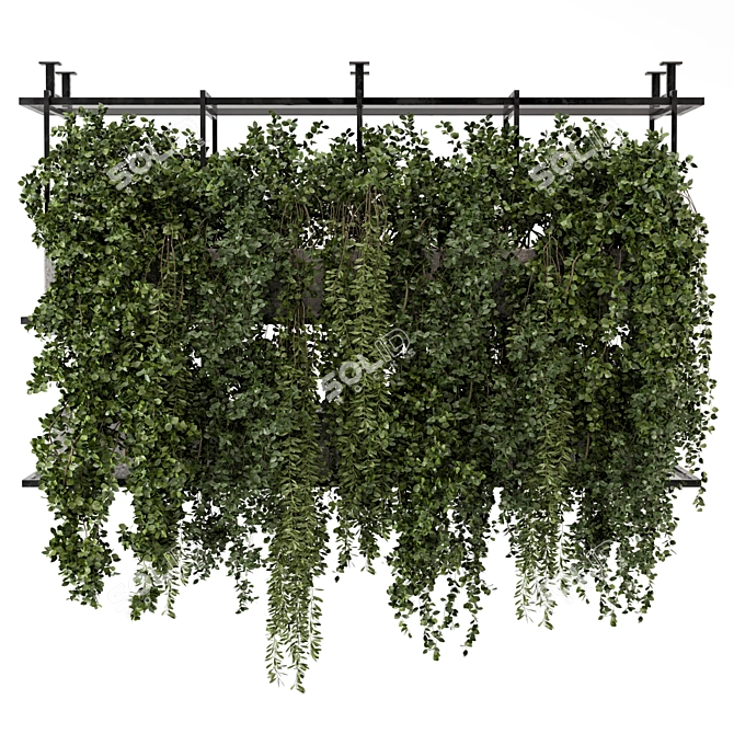 Metal Box Hanging Plants Set 3D model image 1