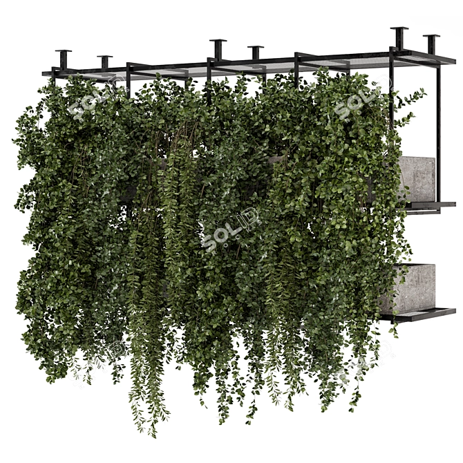 Metal Box Hanging Plants Set 3D model image 2