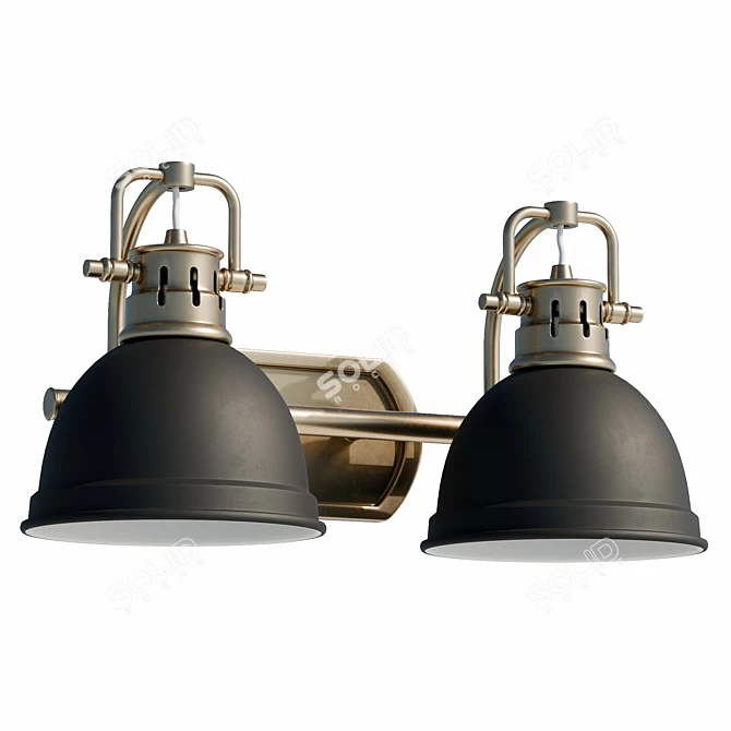 Modern Two-Light Vanity Fixture 3D model image 1