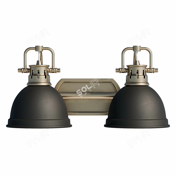 Modern Two-Light Vanity Fixture 3D model image 2