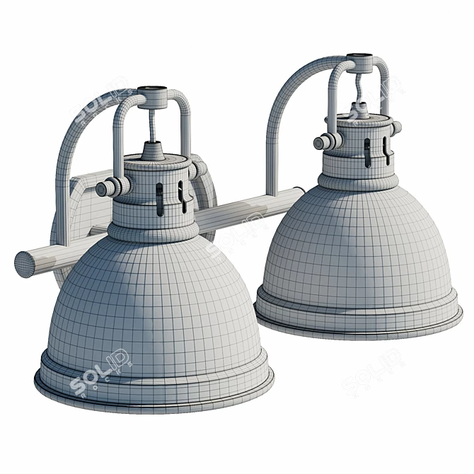 Modern Two-Light Vanity Fixture 3D model image 6