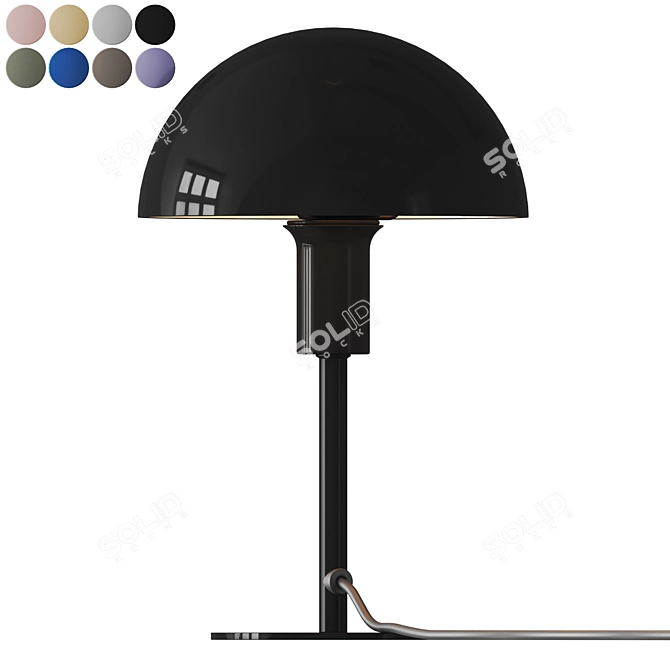 Minimalist Black Metal Table Lamp 3D model image 1