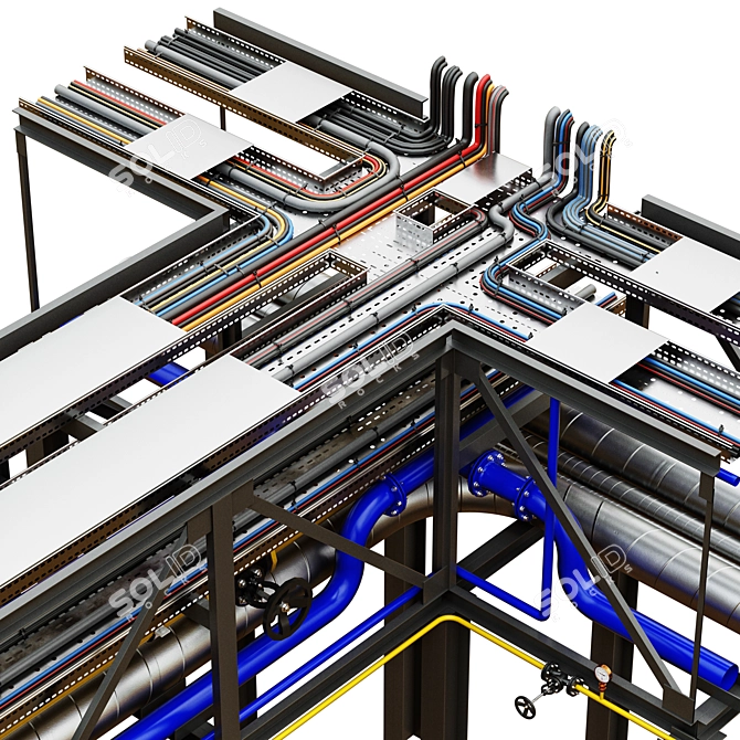 Pipe and Cable Bridge 3D model image 2