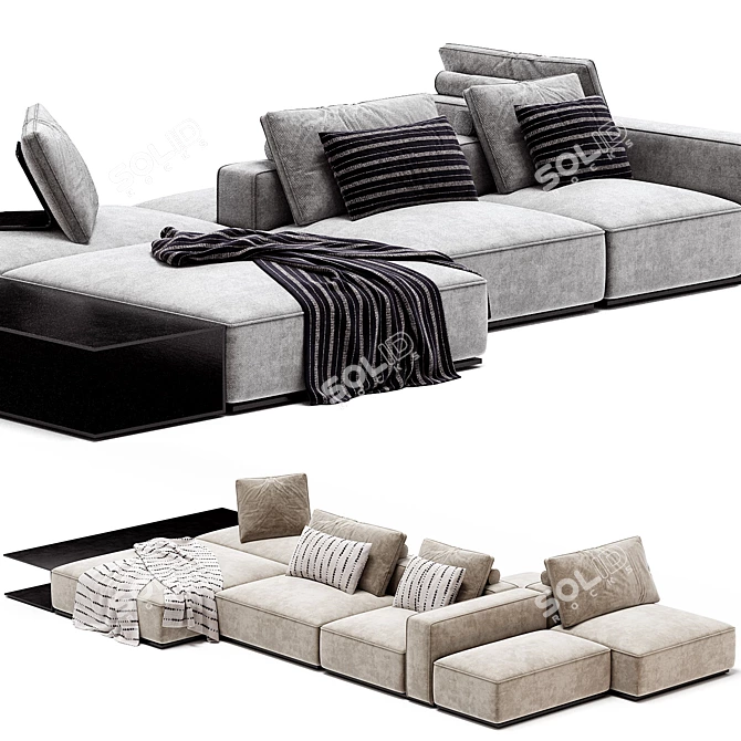 Modern Italian Design Westside Sofa 3D model image 2