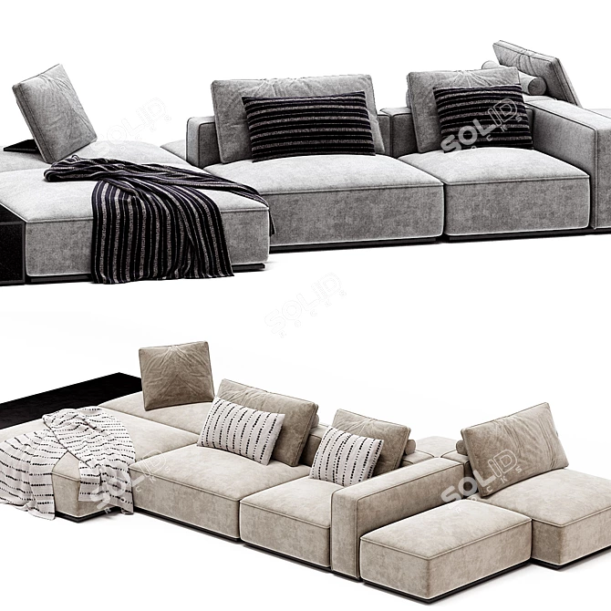 Modern Italian Design Westside Sofa 3D model image 3