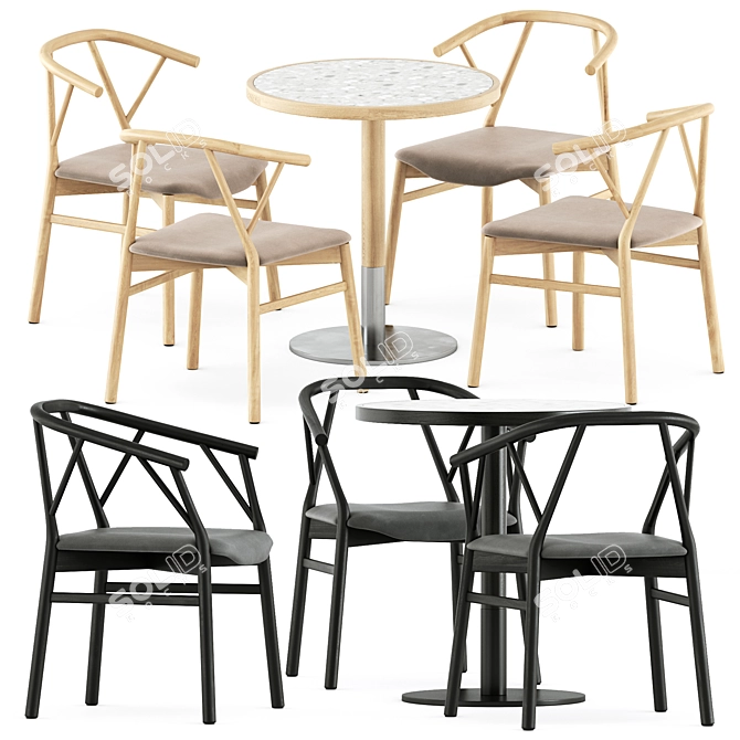 Chic Modern Dining Set by Miniforms 3D model image 1